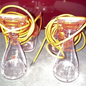 Glass Vases with Orange Accents